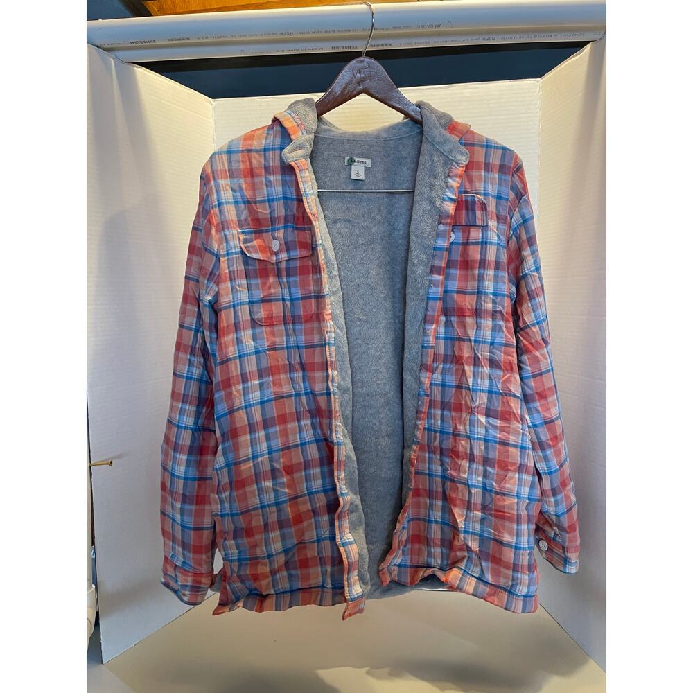 L.L Bean Plaid Fleece Lined Button Up Women's Small